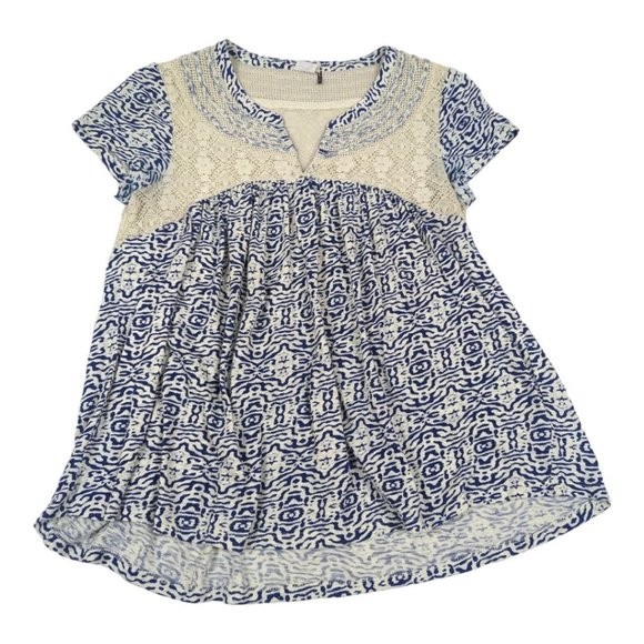 Anthropologie AKEMI + KIN‎ Boho Tribal Lace Women's Top Blouse Small - Picture 1 of 9